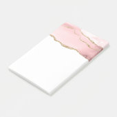 Roze Blush Agate met Gold Ribbon Elegant Post-it® Notes (Schuin)