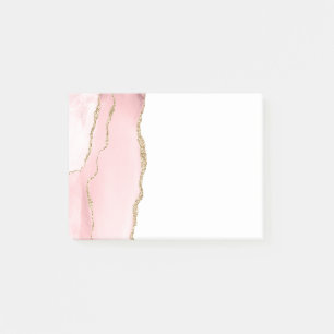 Roze Blush Agate met Gold Ribbon Elegant Post-it® Notes