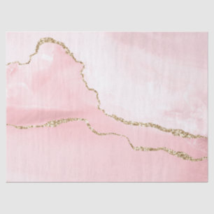 Roze Blush Agate met Gold Ribbon Elegant Tissuepapier