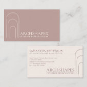 Roze Blush Architecture Geometry Interior Designer Visitekaartje (Voorkant / Achterkant)