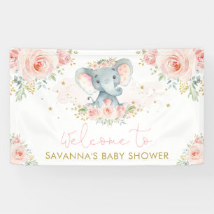 Roze Blush Bloed Lelephant Baby Girl Welkom Spandoek