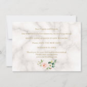 Roze Blush Bloem Goud Huwelijk Wijziging Van Plann Save The Date (Achterkant)
