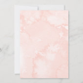 Roze Blush Bloem Gouden Bruiloftsmenu Kaart (Achterkant)