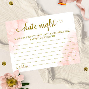 Roze Blush Bloem Gouden Geometrische Date Night Id Briefkaart