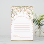 Roze Blush Bloemachtige Bruiloftswensen Spel (Staand voorkant)