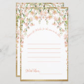 Roze Blush Bloemachtige Bruiloftswensen Spel (Voorkant / Achterkant)