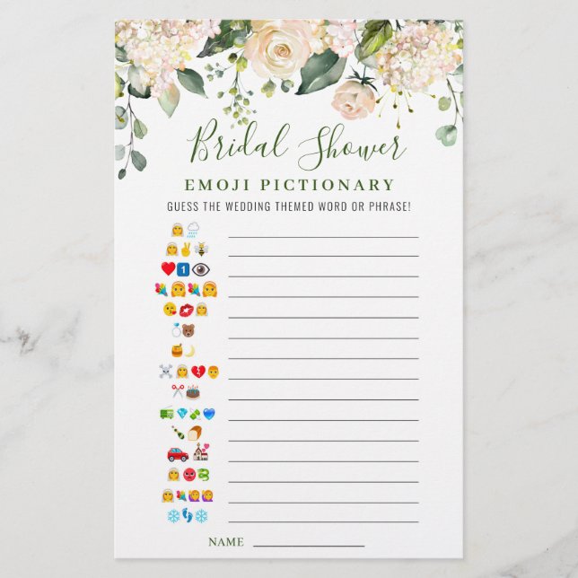 Roze Blush Bloemen Dubbelzijdig Bruidsfeest Spel (Voorkant)