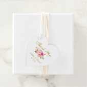 Roze Blush Bloemen Goud Bruiloft Dank je Hart Bedankjes Labels (In situ)