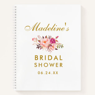 Roze Blush Bloemen Goud Vrijgezellenfeest Geschenk Notitieboek