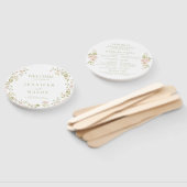 Roze Blush Bloemen Krans Romantisch Trouwprogramma Handwaaier (Niet-gemonteerd)