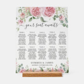 Roze Blush Bloemen Trouwstoel Grafiek Acryl Bord (Voorkant)