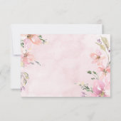 Roze Blush Bloemen Waterverf Modern Bruiloft Save The Date (Achterkant)
