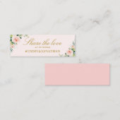 roze blush bloemenbruiloft hashtag kaart mini visitekaartje (Voorkant / Achterkant)