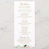 Roze blush bloemenbruiloft programma (Achterkant)