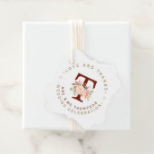 Roze Blush Bloemend Monogram Cirkelvormig Huwelijk Bedankjes Labels (In situ)