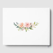 Roze Blush Bloemengewei Monogram Bruiloft Gastenboek (Achterkant)