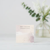 Roze Blush Blue Bell Floral Bunch Ketting Display Vierkante Visitekaartje (Staand voorkant)