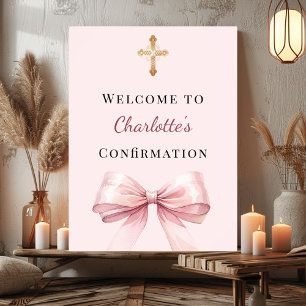 Roze blush boog bevestiging welkom poster
