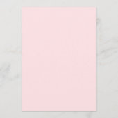 Roze Blush Botanische Bloemen Bruiloft Diner Menu (Achterkant)