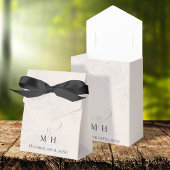 Roze Blush Bruiloft Bloemen Botanische Typografie Bedankdoosjes