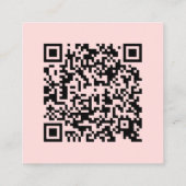 Roze Blush bruiloft foto delen met QR-code Vierkante Visitekaartje (Achterkant)