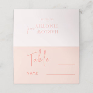 Roze Blush Bruiloft Tafel Nummer Plaats Kaart