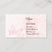 Roze blush Butterflies Visitekaartje (Voorkant)