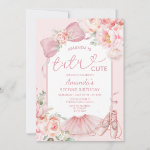 Roze Blush Coquette Tutu Schattig Meisje 2e Verjaa Kaart