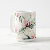 Roze Blush Cream Orchidee Bloem Koffiemok (Voorkant links)