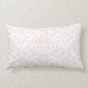 Roze Blush Damask Floral Traditional Lumbar Pillow Kussen
