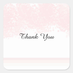 Roze Blush Dank Je Vierkante Sticker
