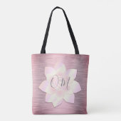 Roze Blush Elegant Lotus OM Canvas tas (Achterkant)