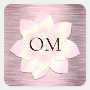 Roze Blush Elegant Lotus OM Vierkante Sticker