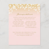 Roze Blush en Gouden Sparkle Informatie Kaart (Voorkant)