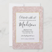 Roze Blush Faux Glitter Sparkle Kaart (Voorkant)