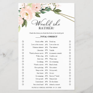 Roze blush Floral zou ze liever een spelletje broc Flyer