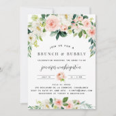 Roze Blush Florals Boho Vrijgezellenfeest Kaart (Voorkant)