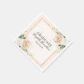 Roze Blush & Folie Goud Chic Bloemen Afstuderen Servet (Hoek)