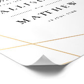 roze blush geometrisch bruiloft welkomstteken poster (Hoek)