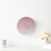 Roze Blush Glitter Gradiënt Glamoureus Ronde Klok (Huis)