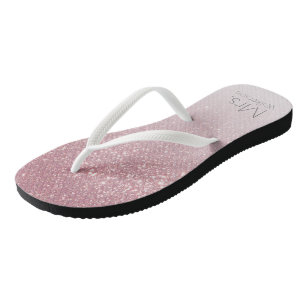 Roze Blush Glitter Gradiënt Mevr. Getrouwd Teenslippers