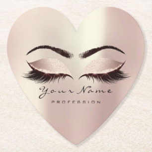 Roze Blush Glitter Makeup Artist Lashes Extension Kartonnen Onderzetters