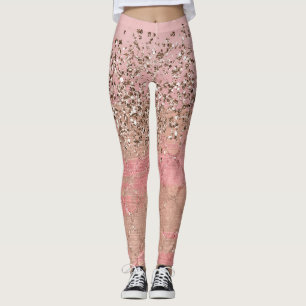 Roze Blush Glitter Marokkaanse Indiase Prinses Gla Leggings