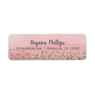 Roze Blush Glitter Marokkaanse Indiase Prinsessen  Etiket