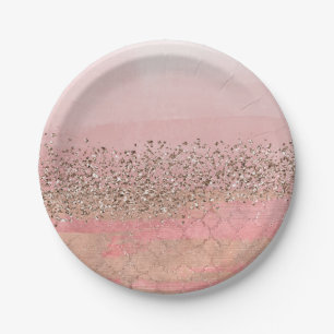 Roze Blush Glitter Marokkaanse Indische Prinsessen Papieren Bordje