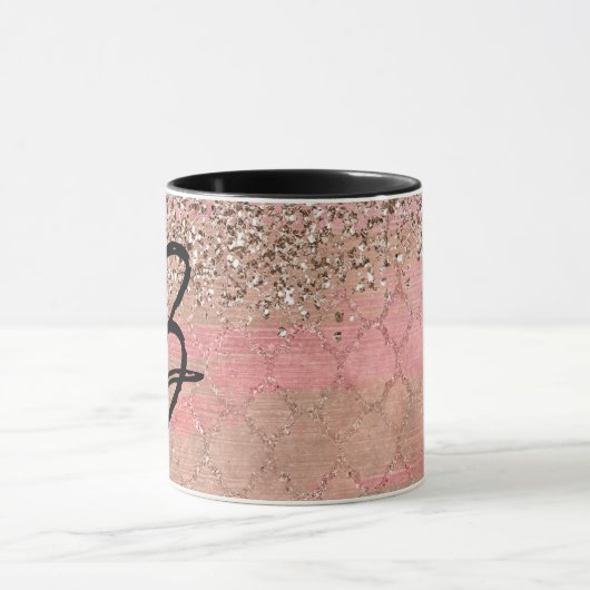 Roze Blush Glitter Moroccan prinses Glam Mok (Midden)