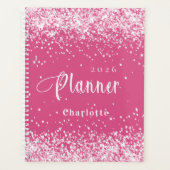 Roze blush glitter naam afspraak 2026 planner (Voorkant)