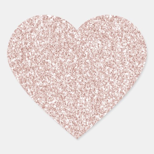 Roze Blush Glitzy Glitter Hart Sticker (Voorkant)