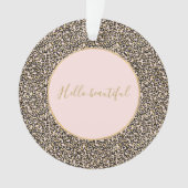 Roze Blush Gold Leopard Print Ornament (voorkant)