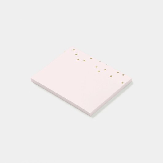 Roze Blush Gold Sparkle Confetti Post-it® Notes (Schuin)